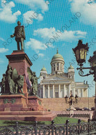 CARTOLINA  HELSINKI-HELSINGFORS,FINLANDIA,THE DOM AND THE STATUE OF ALEXANDER II,VIAGGIATA 1975 - Finland