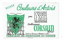 Buvard CORSAN Frères Couleurs D'Artois Fabrique De Peintures Et Vernis Maroeuil - Peintures