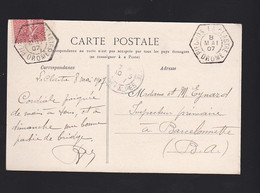 Drôme. Cachet Hexagonal De Piegros La Clastre Sur Carte Postale De La Clastre Mirabel - 1877-1920: Semi-moderne Periode