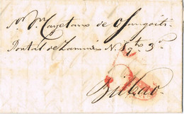 45695. Carta Entera SAN SEBASTIAN 1840. Porteo 5. Marca Oval SAN SEBASTIAN - ...-1850 Prefilatelia