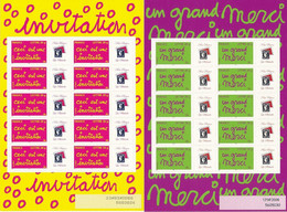 France 2005 - F3760B Et F3761B Deux Bloc Feuillet Adhésif Invitation Et Merci Personnalisé Avec Logo Notre Passion -Neuf - Unused Stamps