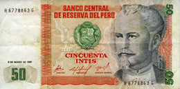 PÉROU - Banco Central De Reserva Del Peru. - 50 Intis 06-03-1986 Série A 6778863GJ P.131a - Circulé - Otros – América