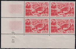 POSTE AERIENNE N°27 - MARSEILLE - BLOC DE 4 - COIN DATE - 8-7-1949 - COTE 350€. - Luftpost