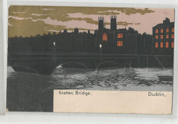 Irlande Dublin Grattan Bridge Illustrée Art Nouveau Cachet Guernsey 1907 - Dublin