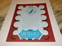 ANCIENNE PUBLICITE RESEAU AERIEN MONDIAL AIR FRANCE  1950 - Werbung