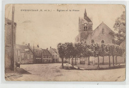 28 Oysonville église Et Place Ed Vassort - Otros & Sin Clasificación