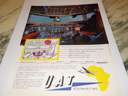ANCIENNE PUBLICITE AEROMARITINE UAT  1956 - Advertisements