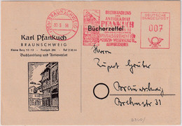 BRD - Braunschweig 1956 7 Pfg. AFS "Buchhandlung Pfankuch" Bücherzettel - Affrancature Meccaniche Rosse (EMA)
