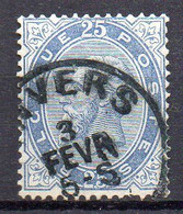 683 490 - BELGIO 1883 - Unificato 40 - Usato - Effige Di Re Leopoldo II - 1883 Leopold II