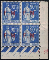 FM - TYPE PAIX - 90c - N°9 -  BLOC DE 4 - COIN DATE - 4-5-1939 - COTE 6€. - Sonstige & Ohne Zuordnung