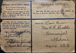 USA 1918, AMERICAN EXPEDITIONARY FORCE, SOLDIERS LETTER,  MILITARY POST EXPRESS NO-790 ,SIGNITURE OF CAPTAIN  US ARMY - Sonstige