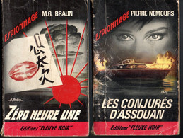 2 Romans Espionnage - Editions  Fleuve Noir N: 518 Et 525 -  Les Conjurés D'assouan    & Zéro Heure Une - Fleuve Noir