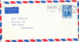 Monaco Air Mail Cover Sent To Denmark 1976 Single Franked EUROPA CEPT Stamp - Covers & Documents