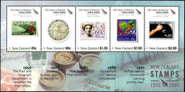 KIWI AND OTHERS- 150 YEARS OF  STAMPS - MS- NEW ZEALAND-2005- MNH- SCARCE -BR4-10 - Kiwis