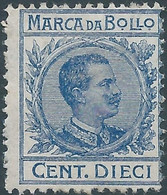 ITALIA-ITALY-ITALIEN,1905/26 Marca Da Bollo,Revenue Fiscal -Tax,Cent.10 Light Blue,Mint - Fiscali