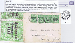 Ireland Maritime 1923 Cover To Kent Cds H&K PACKET 17 AP 23 Cds Of The Night Boat Type XI On Strip Of 4 Thom Saorstat ½d - Unclassified