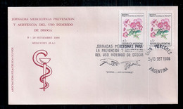 Argentina - Enveloppe Avec Cachets Spéciaux - 1988 - Journées Merdecinas De Prévention Et D'assistance à La Toxicomanie - Drogue