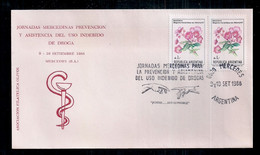 Argentina - Enveloppe Avec Cachets Spéciaux - 1988 - Journées Merdecinas De Prévention Et D'assistance à La Toxicomanie - Drugs