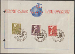 All. Besetzung, Gemeinschaftsausgaben Exportmesse Hannover 1947 Mi-Nr. 959 - 961SST.  ( E 158 ) Günstige Versandkosten - Lettres & Documents