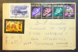 USSR - Estonia - Registered Cover To Germany 1988 Space Aviation Painting - Lettres & Documents