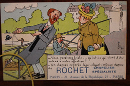 1910's CPA Ak Publicité Pub Illustrateur Chapeau ROCHET Chapelier Mode - Other & Unclassified