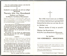Bidprentje Rijmenam - Van Horenbeeck Theresia Julia (1882-1959) - Images Religieuses