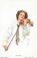 Illustration Harrison Fisher - Femme Au Violon: The Artist (l'Artiste) Carte Reinthal & Newman, Non Circulée - Fisher, Harrison