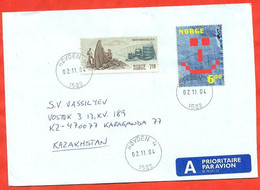 Norway 2004.The Envelope Passed Through The Mail. Airmail. - Brieven En Documenten