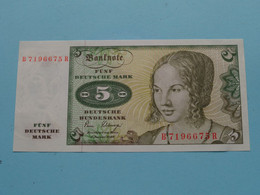5 Deutsche Mark (Fünf) B 7196675 R > 1980 ( For Grade, Please See Photo ) UNC ! - 5 Deutsche Mark