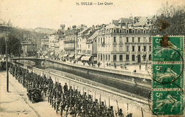 Tulle * Les Quais , Passage D'un Régiment Militaire - Tulle