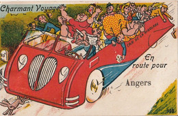 ANGERS. - Charmant Voyage - En Route Pour Angers. Carte à Système 10 Vues. RARE - Angers