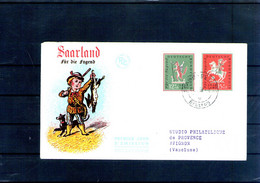 Sarre. Enveloppe Fdc. Pour Les Voyages D'études De La Jeunesse. 1958 - FDC