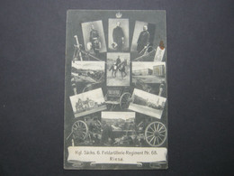 RIESA , Regiment , Seltene Karte Um 1917, Leichte Knitter - Riesa