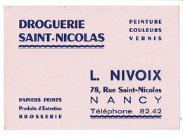 Buvard Droguerie Saint Nicolas L. NIVOIX Peinture Papiers Peints Brosserie NANCY - Pinturas