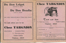 BELGIQUE Timbres PRIMES CHEZ TARGNON BOUCHER VERVIERS  CARNET COLLECTEUR AVEC VIGNETTES - Erinnophilie [E]