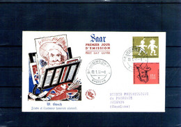 Sarre. Enveloppe Fdc. 50e Anniversaire De La Mort Du Dessinateur Wilhelm Busch. 1958 - FDC