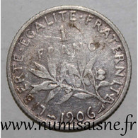 GADOURY 467 - 1 FRANC 1906 - TYPE SEMEUSE - KM 844 - TB - H. 1 Franc