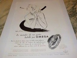 ANCIENNE PUBLICITE  HABILLE MONTRE  OMEGA  1950 - Otros & Sin Clasificación