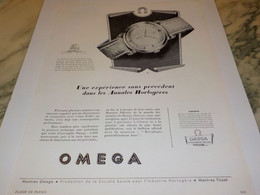 ANCIENNE PUBLICITE UNE EXPERIENCE  MONTRE OMEGA   1952 - Other & Unclassified