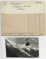 CHAMONIX PHOTO EPREUVE 140X86 ET PLAQUE DE VERRE LE TELEPHERIQUE PLAN PRAZ LE BREVENT - Chamonix-Mont-Blanc