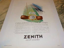 ANCIENNE PUBLICITE PRECISION MONTRE ZENITH 1950 - Advertising