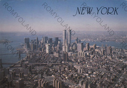 CARTOLINA  NEW YORK,STATI UNITI,AERIAL VIEW OF LOWER NEW YORK SKYLINE,VIAGGIATA 1992 - Tarjetas Panorámicas