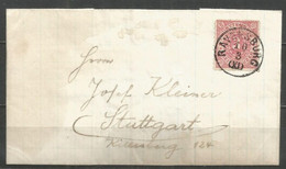 ALLEMAGNE - WÜRTTEMBERG - Lettre De RAVENSBURG Vers STUTTGART - Covers & Documents