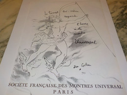 ANCIENNE PUBLICITE SOCIETE FRANCAISE DES MONTRES UNIVERSEL 1956 - Sonstige & Ohne Zuordnung