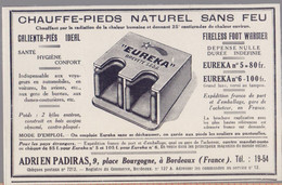 Chauffe-pieds Naturel Sans Feu. Adrien Padiras Bordeaux. Advertising 1925 - Advertising