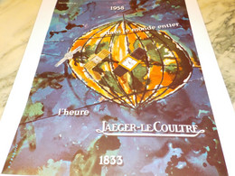 ANCIENNE PUBLICITE L HEURE JAEGER LE COULTRE 1958 - Wandklokken