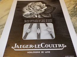 ANCIENNE PUBLICITE HORLOGERIE DE LUXE JAEGER-LECOULTRE 1950 - Wanduhren