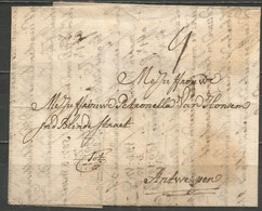 Pays-Bas - LAC De AMSTERDAM Du 26/6/1730 Vers ANTWERPEN - Port 4 En Noir - ...-1852 Préphilatélie