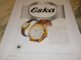 ANCIENNE PUBLICITE MONTRE SUISSE  ESKA 1950 - Otros & Sin Clasificación