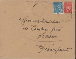 Variété Mercure 50ct Turquoise Sans Légende En Haut à Gauche + YT 514 Pétain Défectueux CAD Peu Lisible - Lettres & Documents